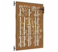 vidaXL Garden Gate 85x150 cm Corten Steel Bamboo Design