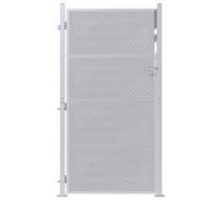 vidaXL Garden Gate 85 x 174 cm Stainless Steel Silver Lockable, Garden and Terra