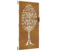 Garden Gate Driveway Gate Fence Gate Fence Corten Steel Tree Design vidaXL