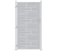 Garden Gate Silver Stainless Steel 85 x 196 cm Weatherproof Deadbolt Lock Patio