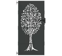 vidaXL Garden Gate with Lock Black 85 x 200 cm Powder-coated steel, Garden and Terrace, Modern Rectangular Durable Security Gate, Stylish Entryway, Weather-Resistant Eco-Friendly Design