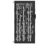 vidaXL Garden Gate with Lock Black 85 x 200 cm Powder-coated steel, Garden and Terrace, Modern Design Gate, Rectangular Shape, Sturdy Metal Construction, Secure Outdoor Barrier, Weather-Resistant
