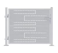 Garden Gate Silver Stainless Steel 85x70cm Outdoor Weatherproof Lockable Secure