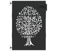 vidaXL Garden Gate - A Cool Outdoor Barrier with a Laser Cut Tree Design, Perfect for Your Patio or Garden.