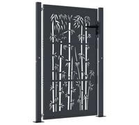 vidaXL Garden Gate Anthracite 100x125 cm Steel Bamboo Design