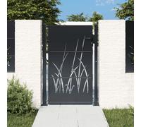 vidaXL Garden Gate Anthracite 100x125 cm Steel Grass Design
