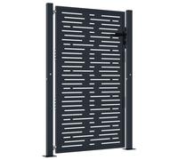 vidaXL Garden & Driveway Gate – Square Anthracite Steel Fence Panel, Lock & Handle, 105x130 cm