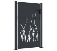 vidaXL Garden Gate Anthracite 100x150 cm Steel Grass Design