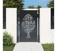 vidaXL Garden Gate Anthracite 100x150 cm Steel Tree Design