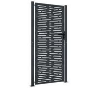 vidaXL Garden Gate Anthracite 100x200 cm Steel Square Design
