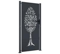 Vidaxl Garden Gate Anthracite 105X180 Cm Steel Tree Design