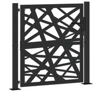 vidaXL Garden Gate Black 100x100 cm Steel Light Design