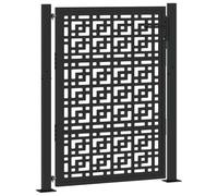vidaXL Garden Gate Black 100x125 cm Steel Cross Design