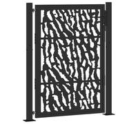 vidaXL Garden Gate Black 100x125 cm Steel Trace Design