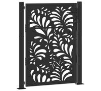 (steel/black, 105 x 130 cm/wave design) vidaXL Garden Gate 105x180 cm Weathering Steel Flame Design fence gate