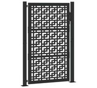 vidaXL Garden Gate Black 100x150 cm Steel Cross Design
