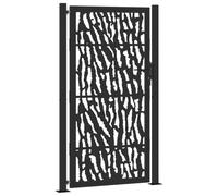 vidaXL Garden Gate Black 100x175 cm Steel Trace Design