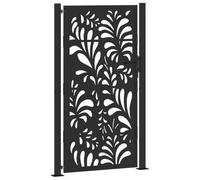 vidaXL Garden Gate Black 100x175 cm Steel Wave Design