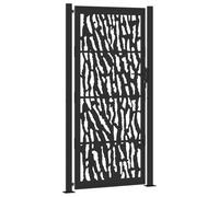 vidaXL Garden Gate Black 100x200 cm Steel Trace Design