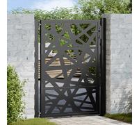 vidaXL Garden Gate Black 105x130 cm Steel Light Design