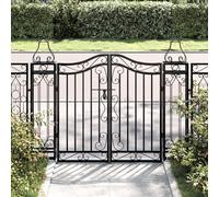 Vidaxl Garden Gate Black 121X8X100 Cm Wrought Iron Garden Gates