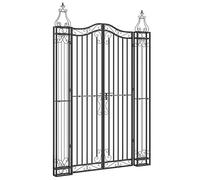 vidaXL Garden Gate Black 121x8x180 cm Wrought Iron