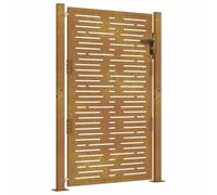 vidaXL Garden Gate, Driveway Gate for Patio Outdoor Yard, Fence Gate with Lock and Handle, Fence Panel, 100x150 cm Corten Steel Square Design