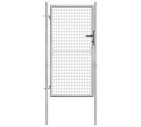 Garden Gate Galvanised Steel Silver Outdoor Fence Gate Entrance Door vidaXL