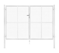 vidaXL Garden Gate Galvanised Steel 306x225cm Silver Outdoor Entrance Door