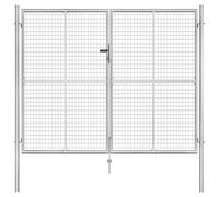 vidaXL Garden Gate Galvanised Steel 300x200 cm Silver