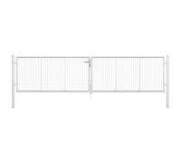 vidaXL Garden Gate Galvanised Steel 400x75 cm Silver