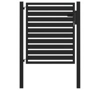vidaXL Garden Gate Lockable Black 100x100 cm Aluminium, metal garden gate, front garden gate, security gate, aluminium garden gate