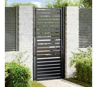 vidaxl Garden gate 100x200 cm Black Aluminium Patio Fence gate Lockable Design Garden Entrance