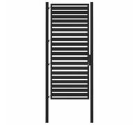 vidaXL Garden Gate Lockable Black 100x200 cm Aluminium