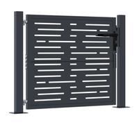 vidaXL Garden Gate Outdoor 105x105 cm - Anthracite Steel Square Design with Laser-Cut Pattern - Durable, Lockable, and Galvanized for Extra Security