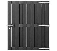 vidaXL Garden Gate Outdoor Patio Terrace Backyard Vintage Entrance Driveway Bonanza Fence Gate Fencing Barrier WPC 100x112 cm Grey