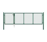 vidaXL Garden Gate Steel 350x100 cm Green
