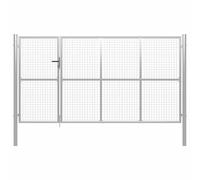 vidaXL Garden Gate Steel 350x150 cm Silver