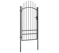 vidaXL Garden Gate Steel 1x2.5m Black Garden Barrier Patio Fencing Panel Wall