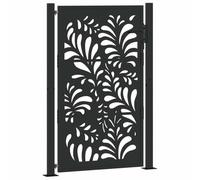 vidaXL garden gate - weathering steel black 105x155 cm wave laser-cut design - patio/driveway entry