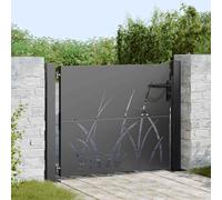 vidaXL Garden Gate with Lock Black 110 x 105 cm Powder-coated steel