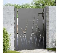 vidaXL Garden Gate with Lock Black 110 x 130 cm Powder-coated steel