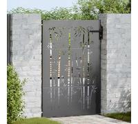 Garden Gate Driveway Gate Fence Gate Fence Corten Steel Bamboo Design vidaXL
