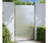 vidaXL Garden Gate with Lock Silver 100 x 125 cm Stainless Steel