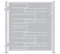 vidaXL Garden Gate with Lock Silver 85 x 97 cm Stainless Steel, Garden and Terra