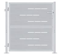 vidaXL Garden Gate with Lock Silver 85 x 97 cm Stainless Steel, Modern Garden Ga