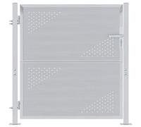 vidaXL Garden Gate with Lock Silver 85 x 97 cm Stainless Steel, Secure Garden Ga