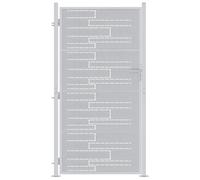 vidaXL Garden Gate with Lock Silver 96 x 180 cm Stainless Steel, Garden and Terrace, Rectangular, Modern, Elegant Plants, Outdoor Furniture, Minimalist Design, Cozy Spaces for Relaxation