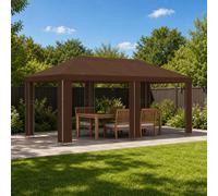 vidaXL Garden Gazebo 6 x 3 m Brown Polyester and Steel 190
