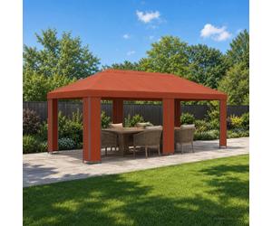 vidaXL Garden Gazebo 6 x 3 m Terracotta Polyester and Steel 190